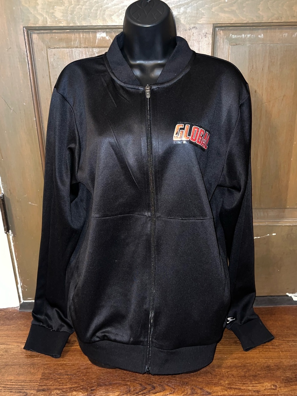 Champion Varsity Track Jacket Cheer Championship Rhinestone Black Bomber  Size M - Picture 5 of 13